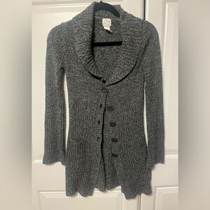 Women's Gray Button-Up cardigan Sweater  Y2K  Junior S